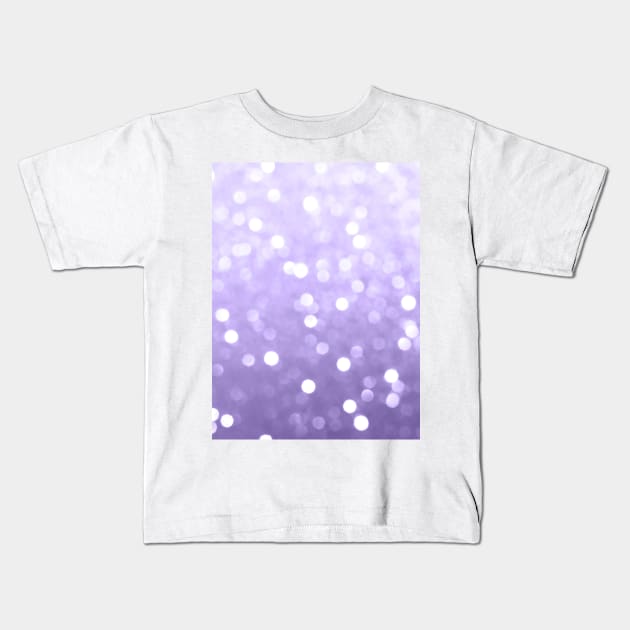 Ultra violet purple sparkly bokeh Kids T-Shirt by PLdesign